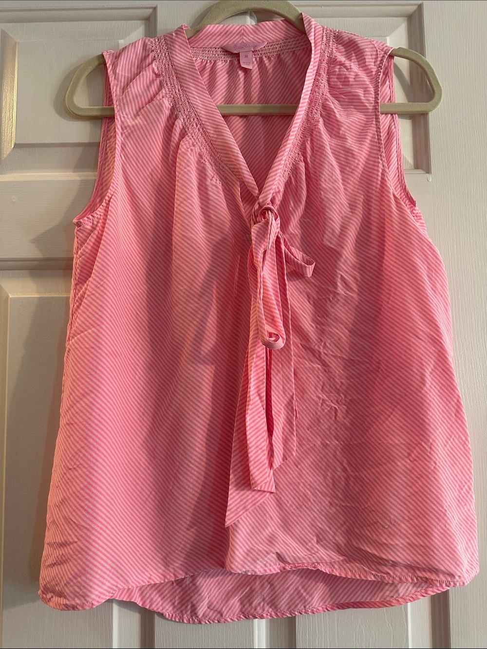 Lilly Pulitzer Pink Striped Tie-Neck Sleeveless Camisole